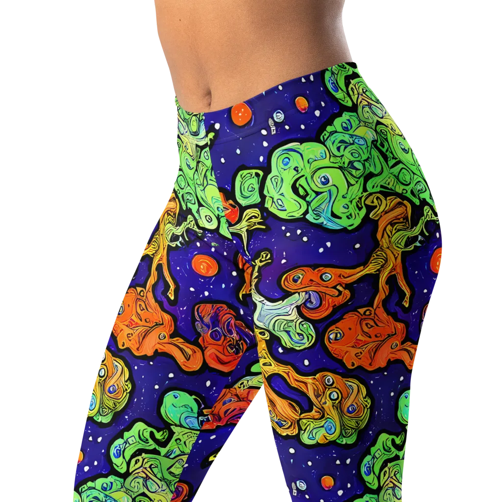 Midnight Reef on Leggings — Left Front