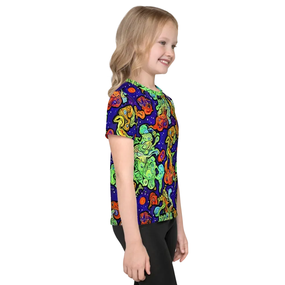 Midnight Reef on Kids Crew Neck T-Shirt — Right