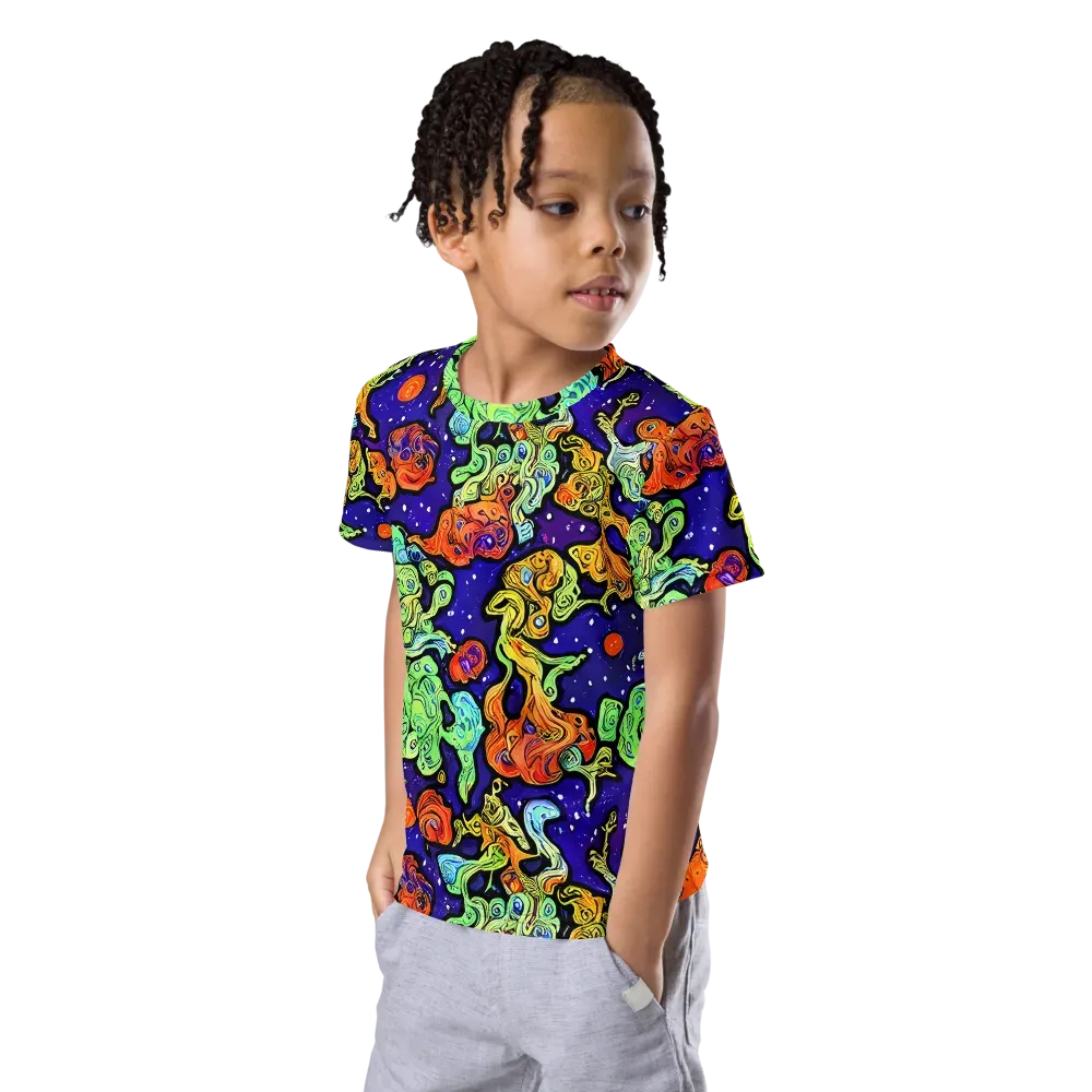 Midnight Reef on Kids Crew Neck T-Shirt — Left Front