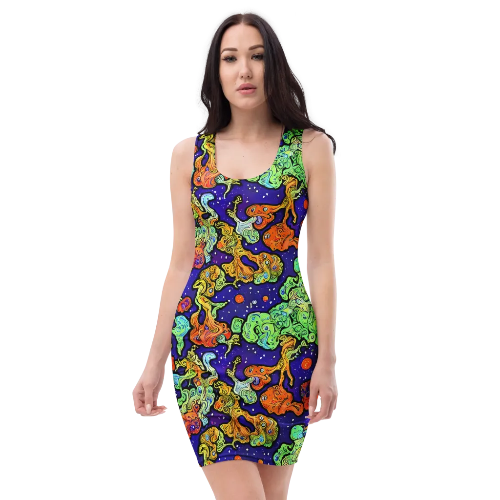Midnight Reef on Bodycon Dress — Front