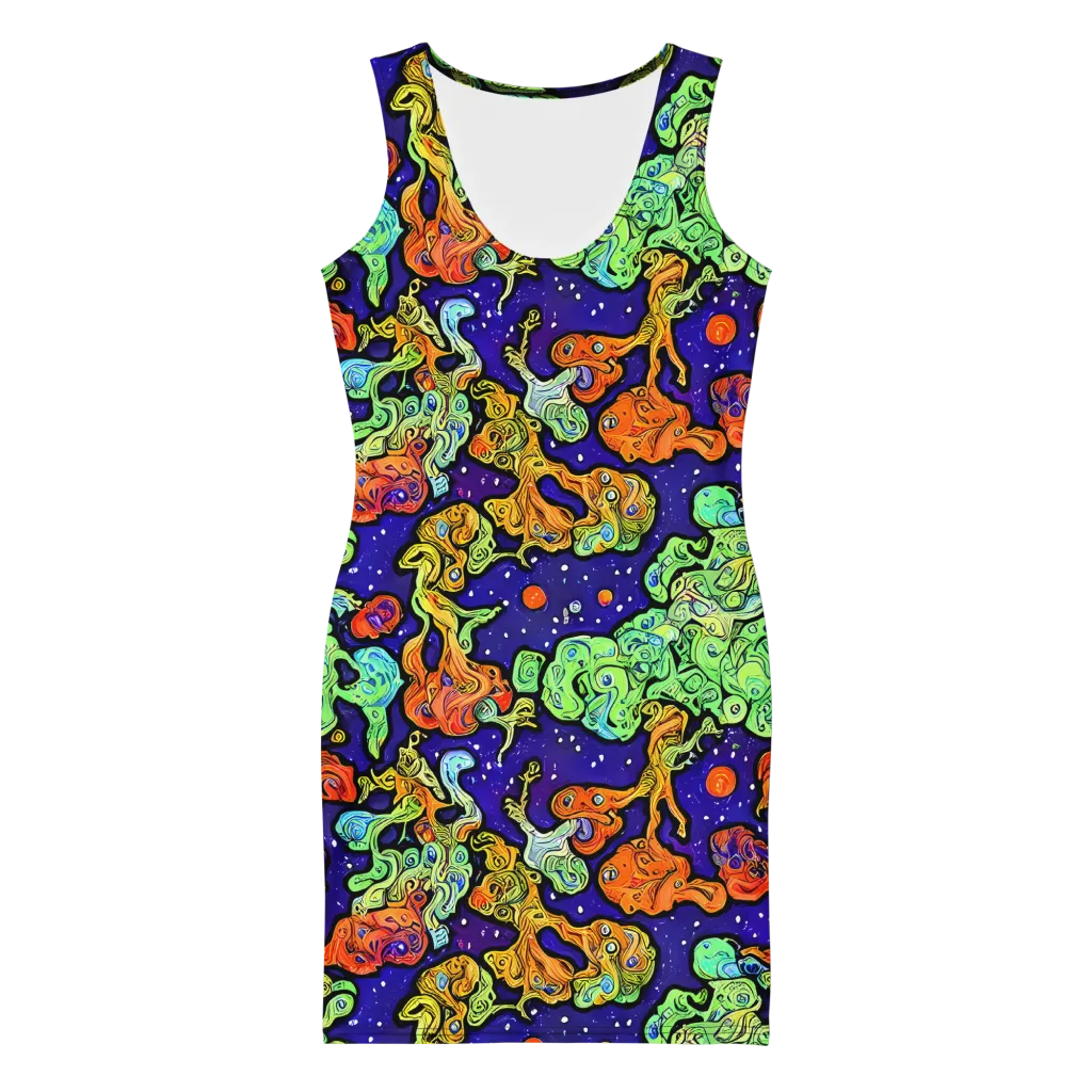 Midnight Reef on Bodycon Dress — Front