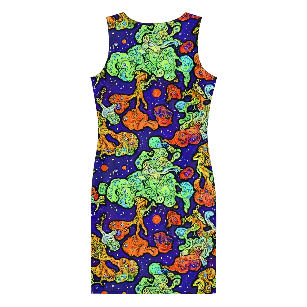Midnight Reef on Bodycon Dress — Back