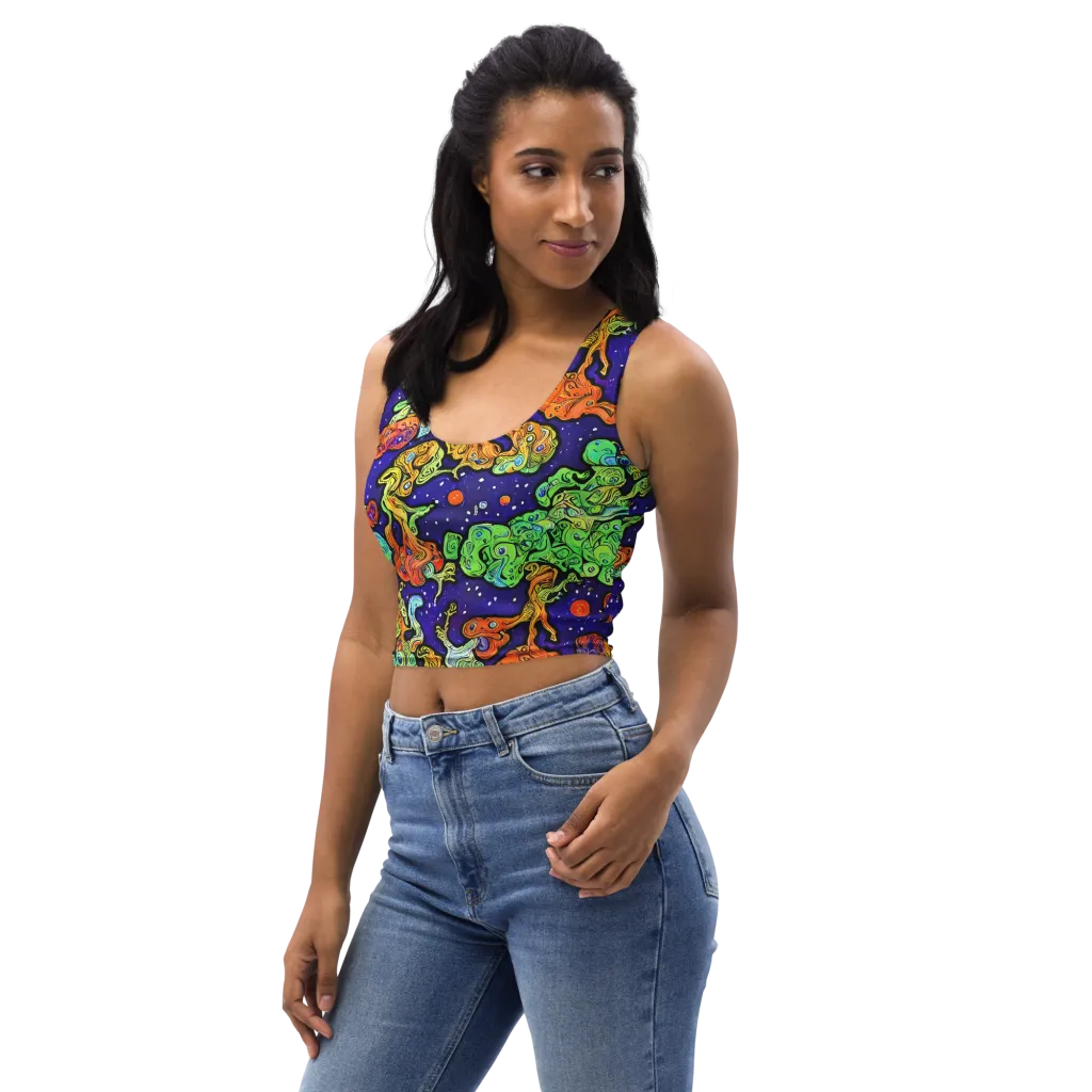 Midnight Reef on Crop Top — Left Front