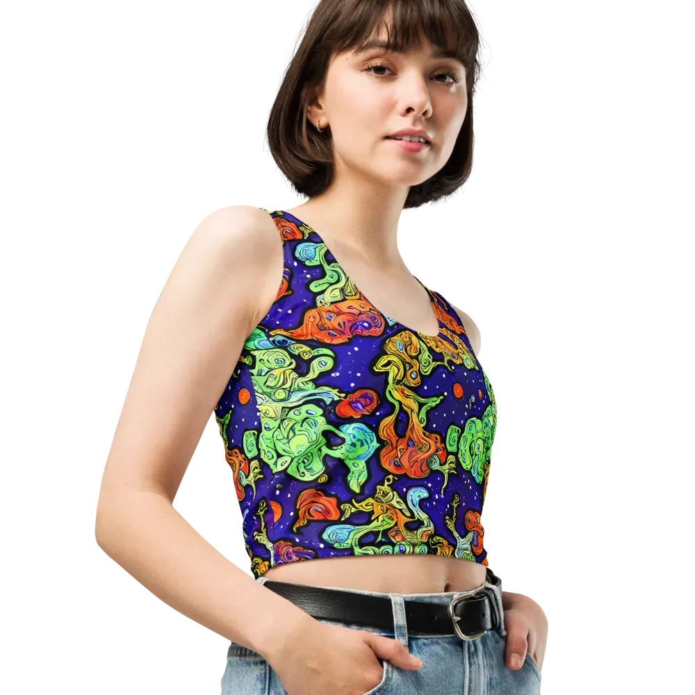 Midnight Reef on Crop Top — Right Front