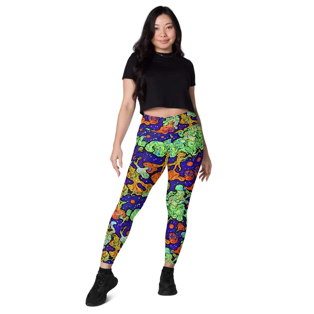 Midnight Reef on Leggings with Pockets — Front
