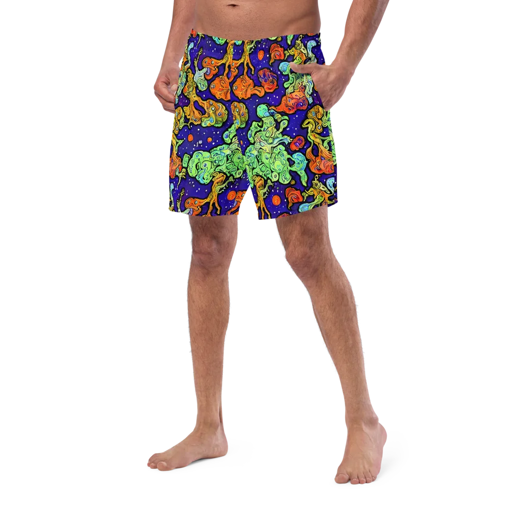 Midnight Reef on Swim Trunks — Left Front