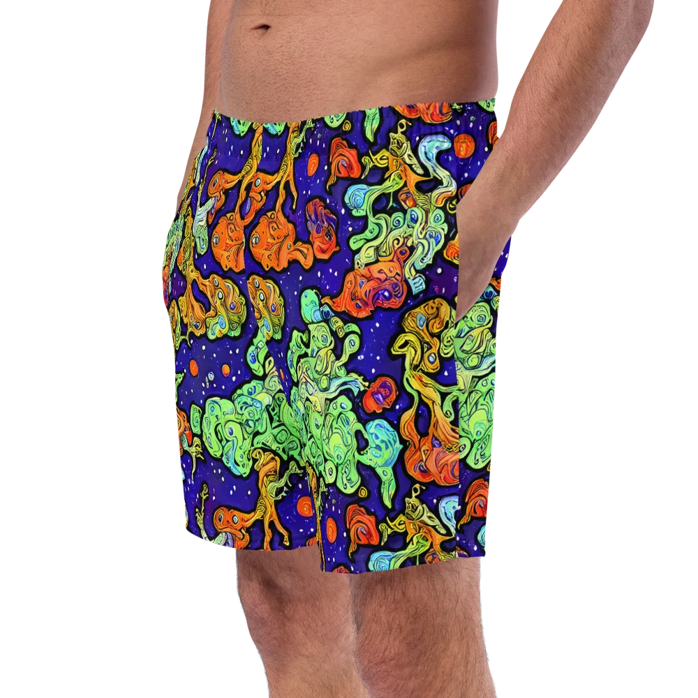 Midnight Reef on Swim Trunks — Left Front