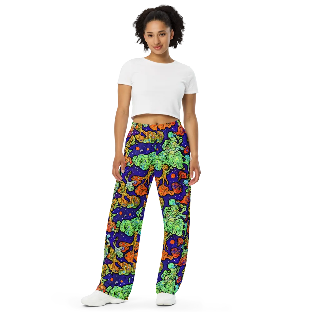Midnight Reef on Wide-Leg Pants — Front