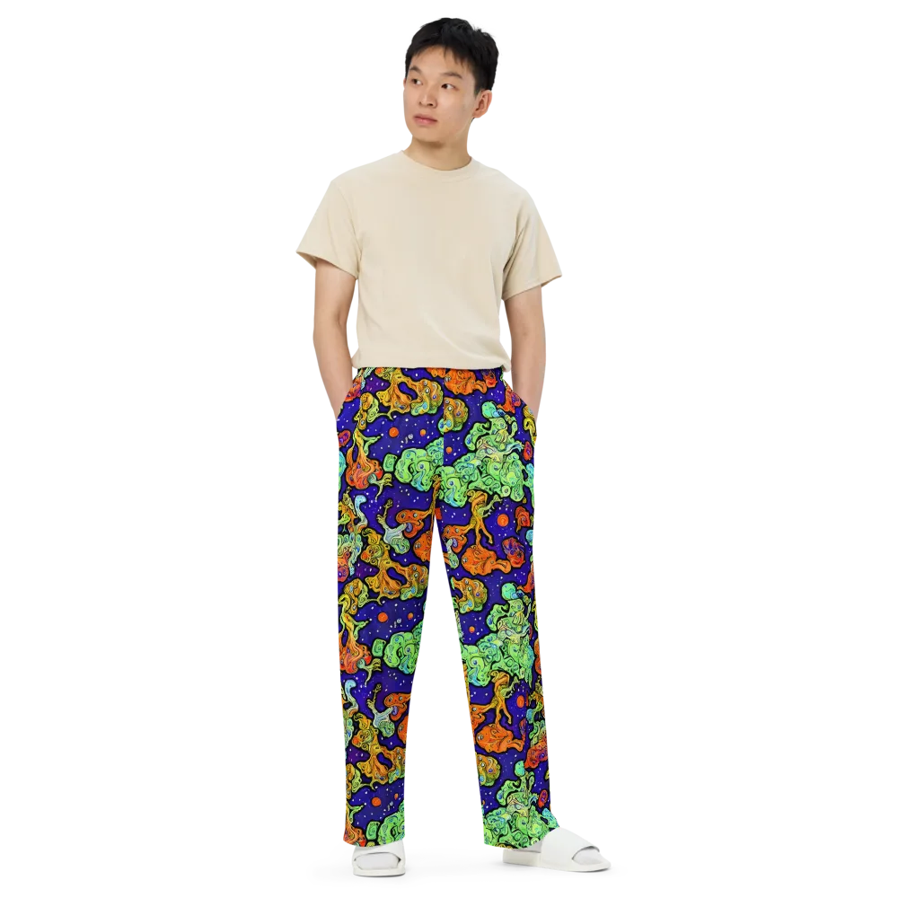 Midnight Reef on Wide-Leg Pants — Front