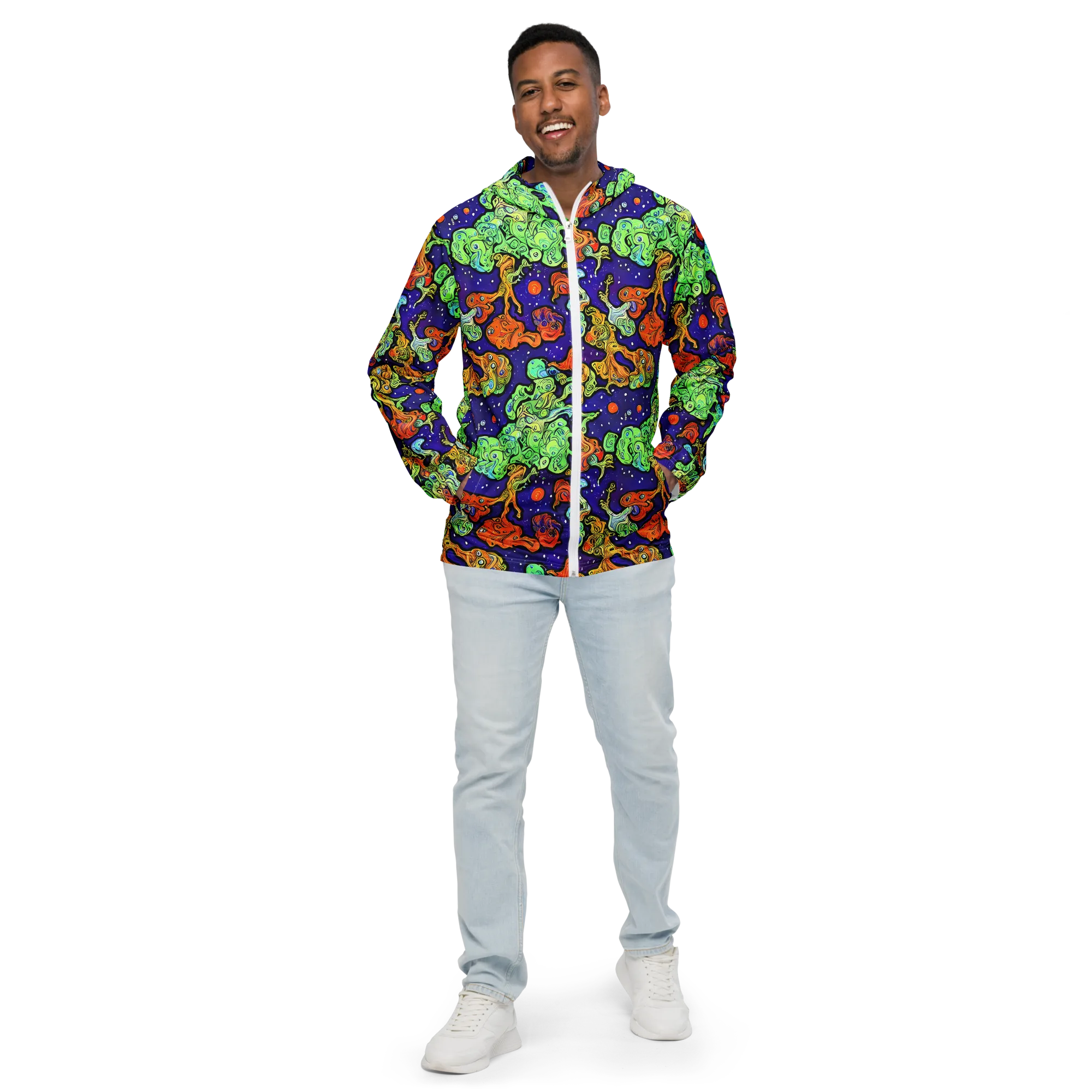 Midnight Reef on Men's Windbreaker — Front