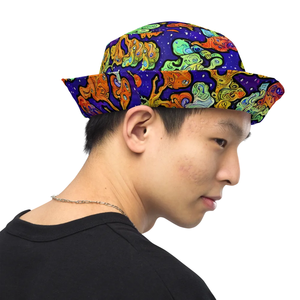 Midnight Reef on Reversible Bucket Hat — Right Outside