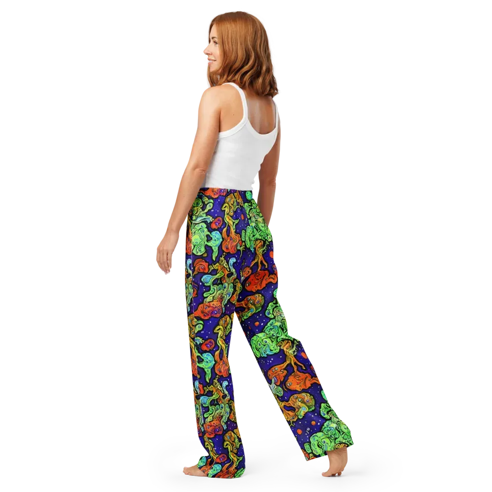 Midnight Reef on Women's Pajama Pants — Back