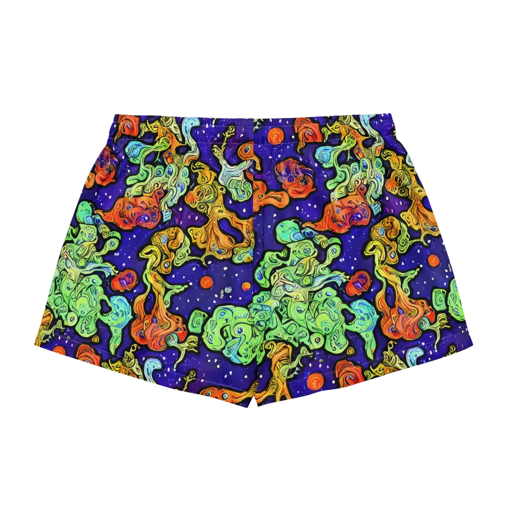 Midnight Reef on Women's Pajama Shorts — Back