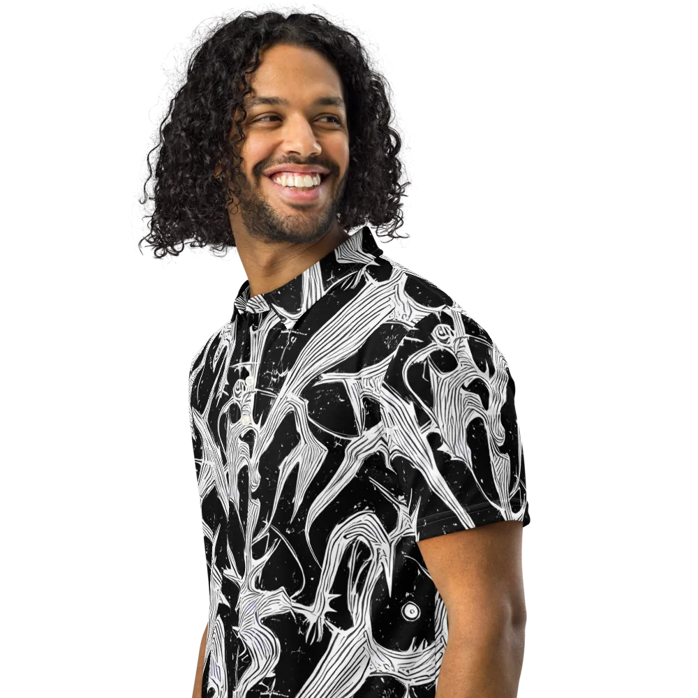 Inkwood Veins on Men's Slim Fit Polo Shirt — Left Front