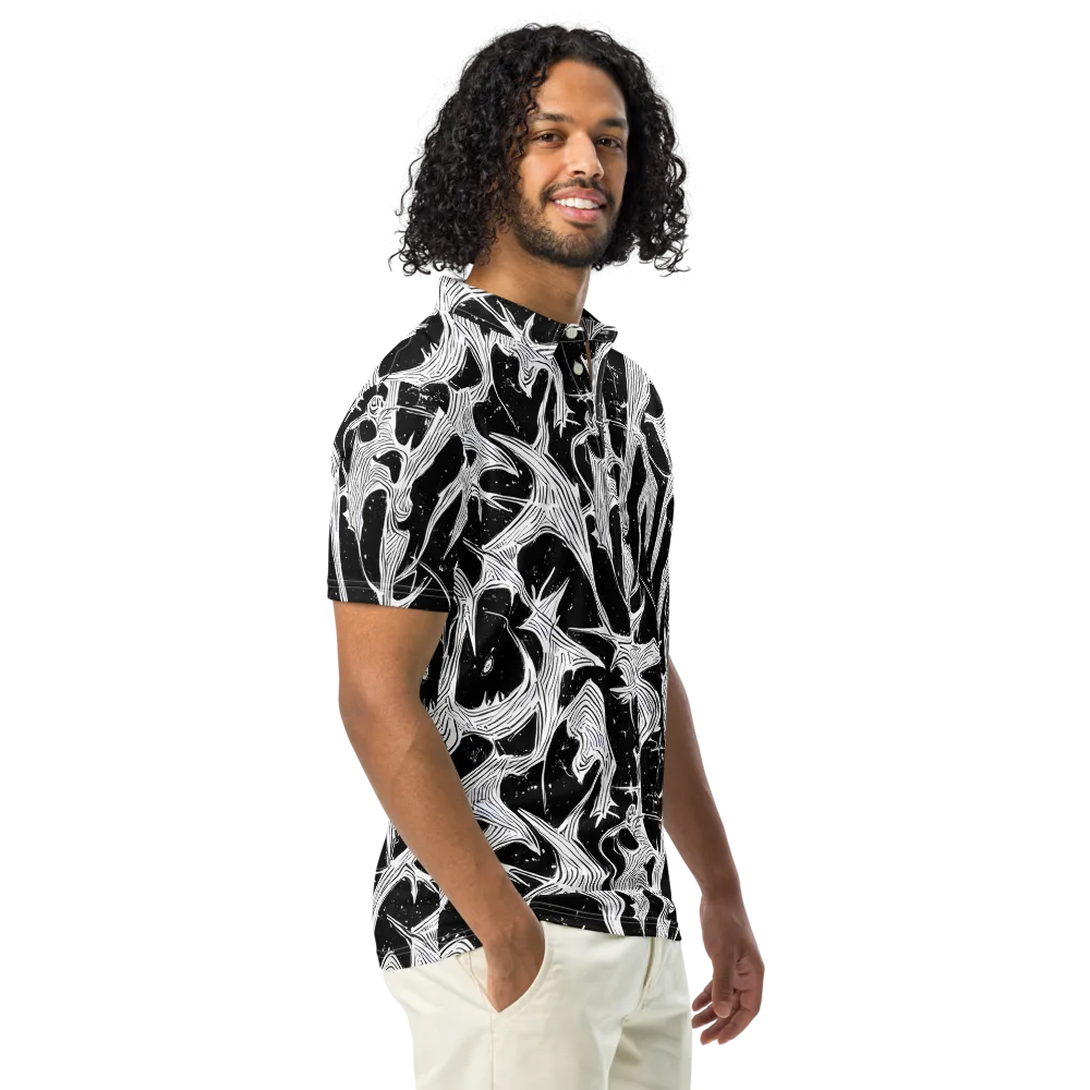 Inkwood Veins on Men's Slim Fit Polo Shirt — Right Front