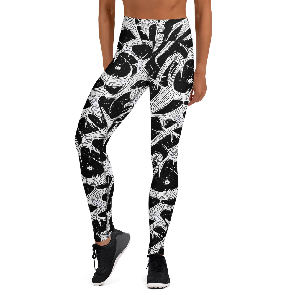 Inkwood Veins on Yoga Leggings — Front