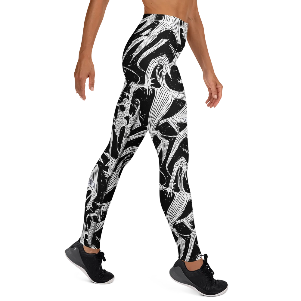 Inkwood Veins on Yoga Leggings — Right