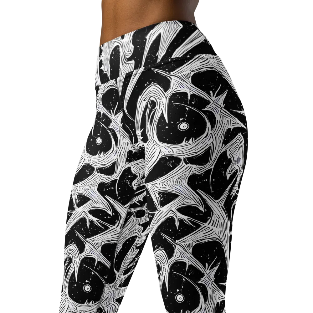 Inkwood Veins on Yoga Leggings — Left Front