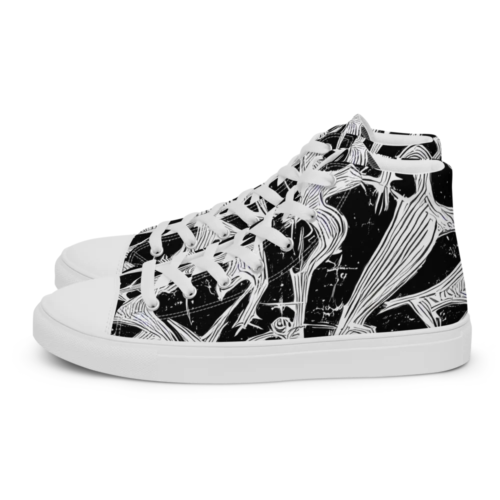 Inkwood Veins on Men's High Top Canvas Shoes — Left