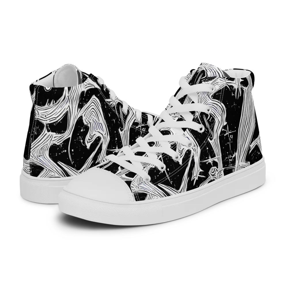 Inkwood Veins on Men's High Top Canvas Shoes — Left