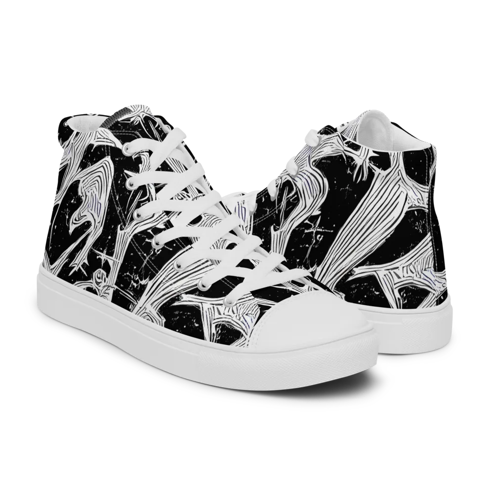 Inkwood Veins on Men's High Top Canvas Shoes — Right