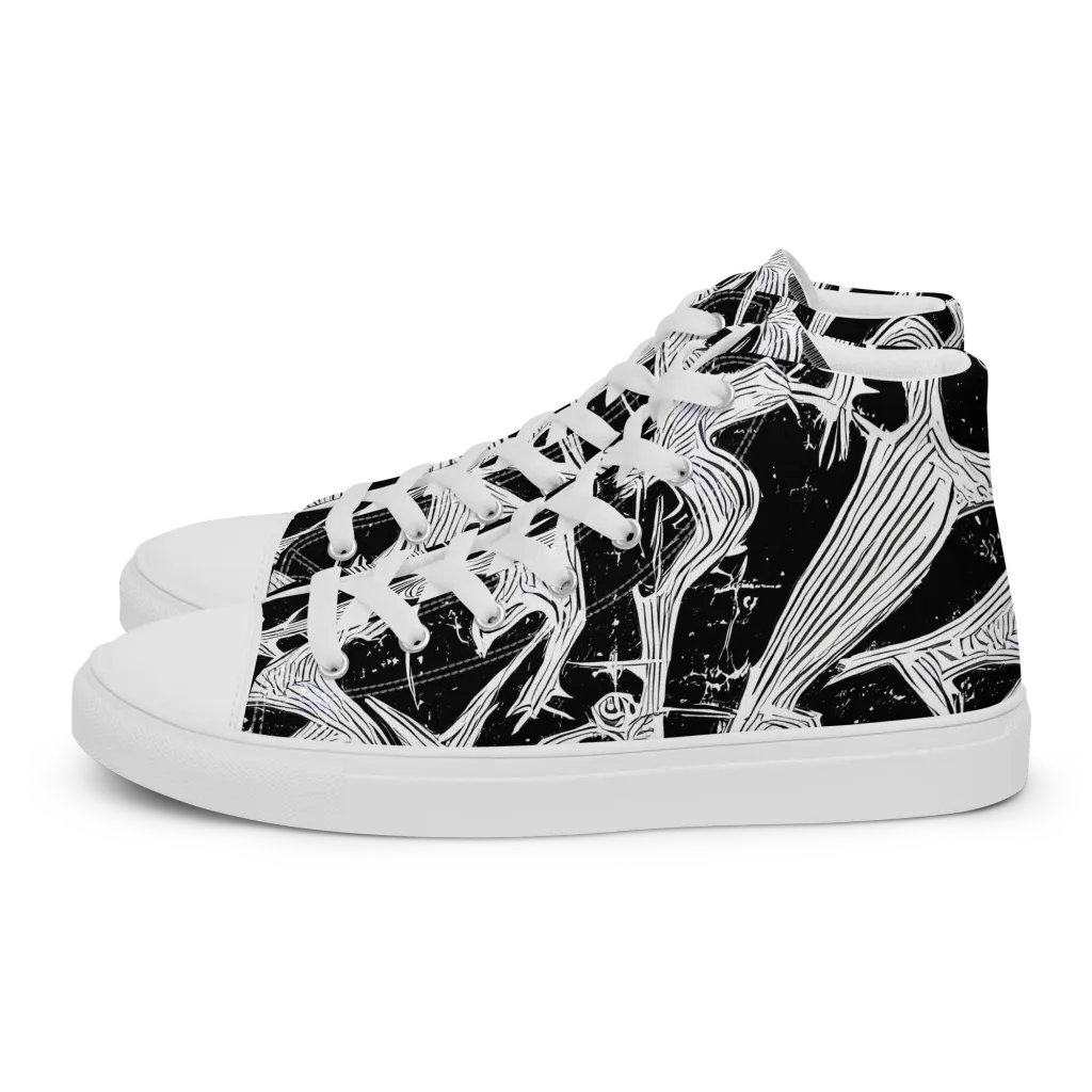 Inkwood Veins on Women's High Top Canvas Shoes — Left