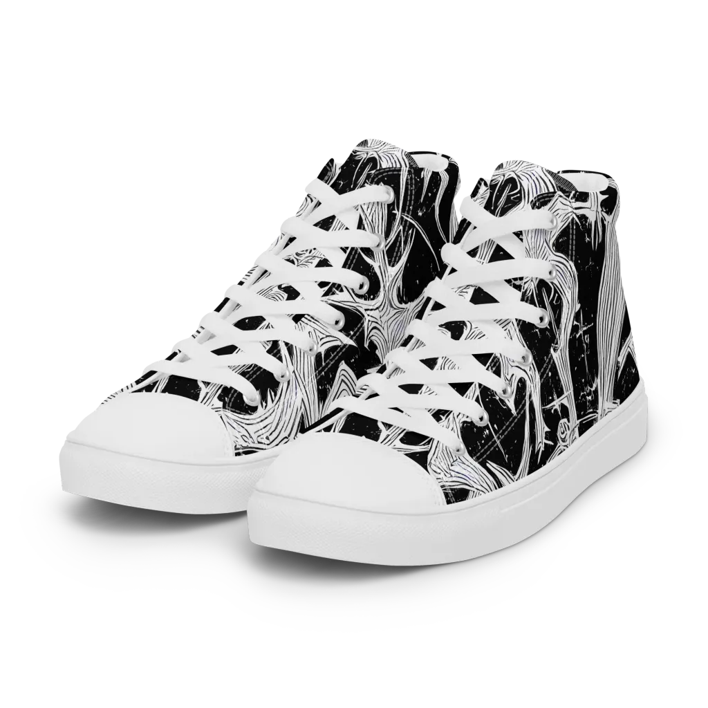 Inkwood Veins on Women's High Top Canvas Shoes — Left Front
