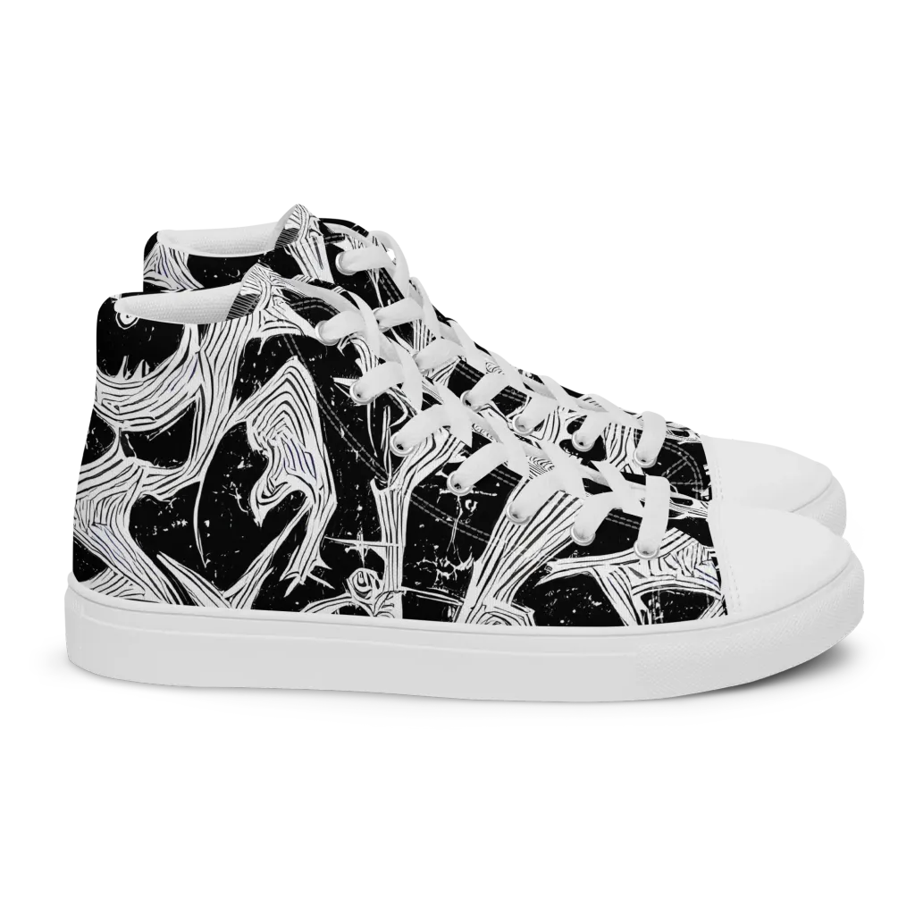 Inkwood Veins on Women's High Top Canvas Shoes — Right