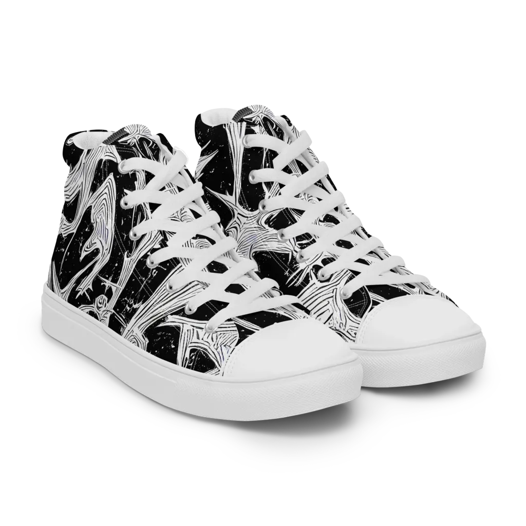 Inkwood Veins on Women's High Top Canvas Shoes — Right Front