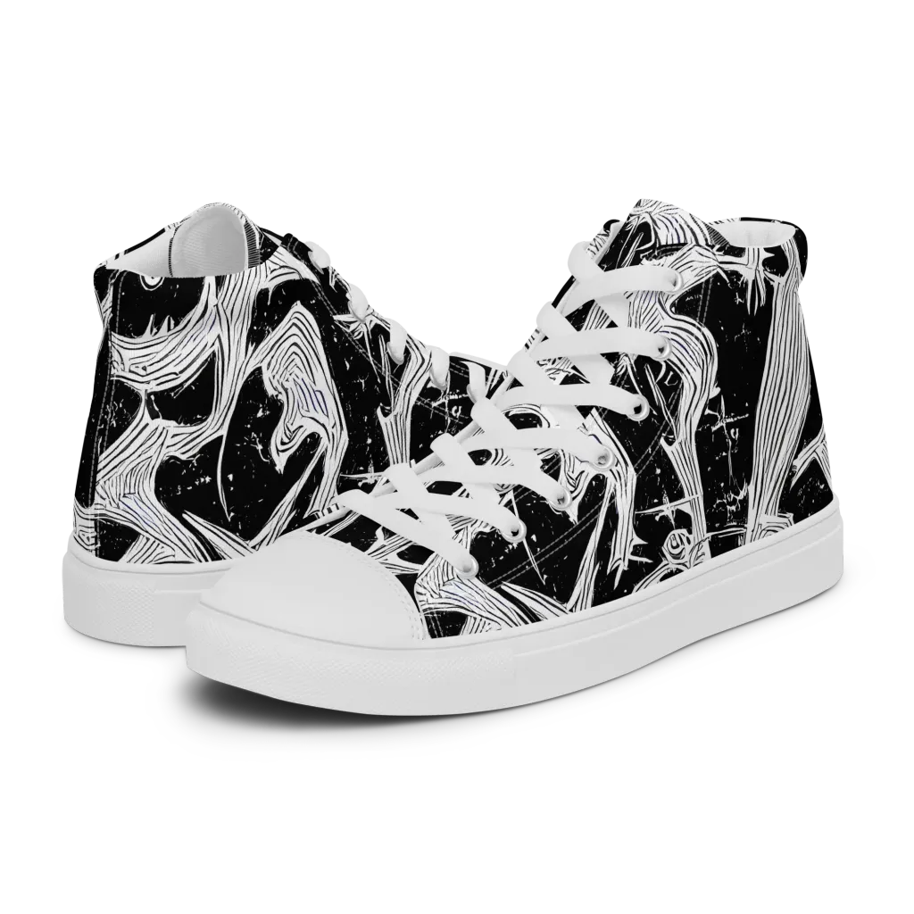 Inkwood Veins on Women's High Top Canvas Shoes — Left