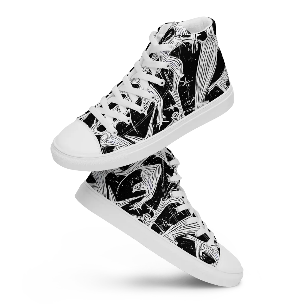 Inkwood Veins on Women's High Top Canvas Shoes — Front
