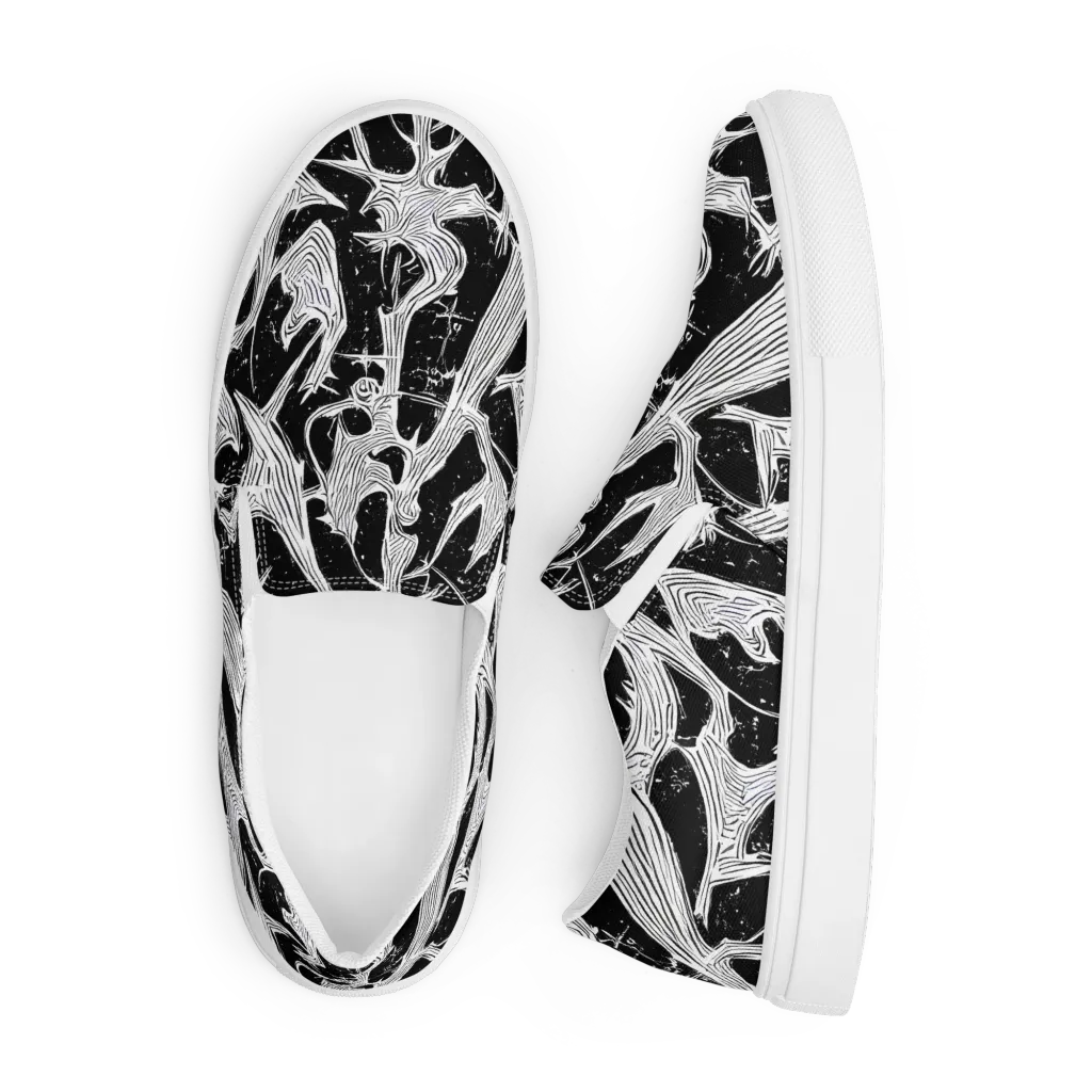 Inkwood Veins on Men's Slip-On Canvas Shoes — Front