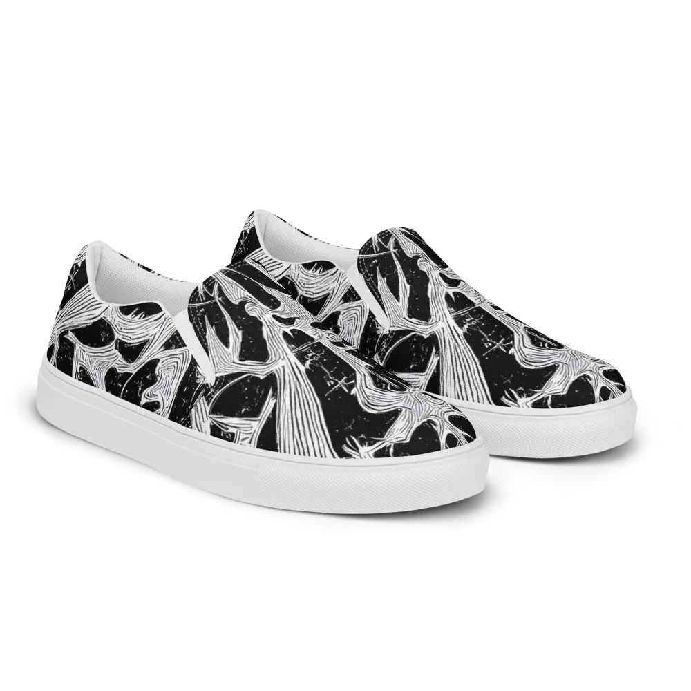 Inkwood Veins on Women's Slip-On Canvas Shoes — Right Front