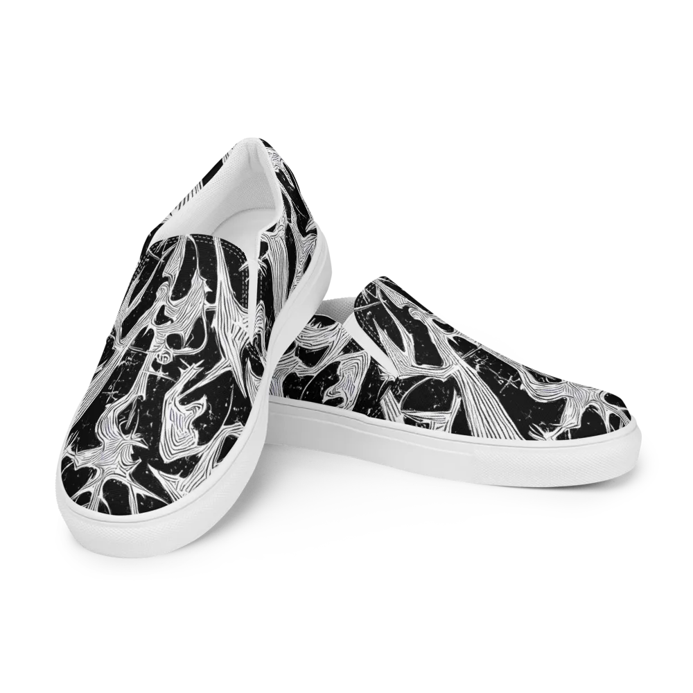 Inkwood Veins on Women's Slip-On Canvas Shoes — Left Front