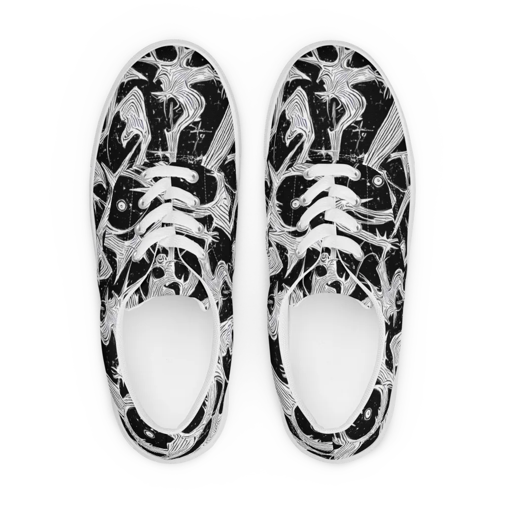 Inkwood Veins on Men's Lace-Up Canvas Shoes — Front
