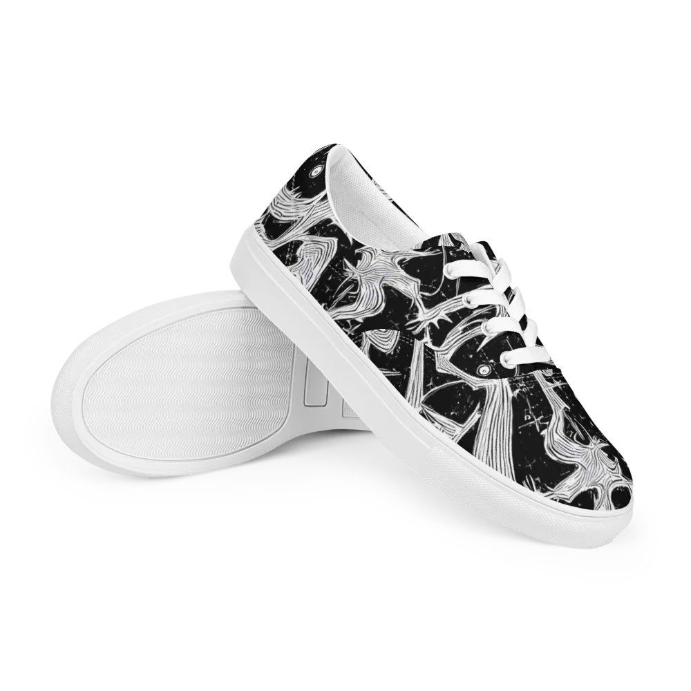 Inkwood Veins on Men's Lace-Up Canvas Shoes — Right Front