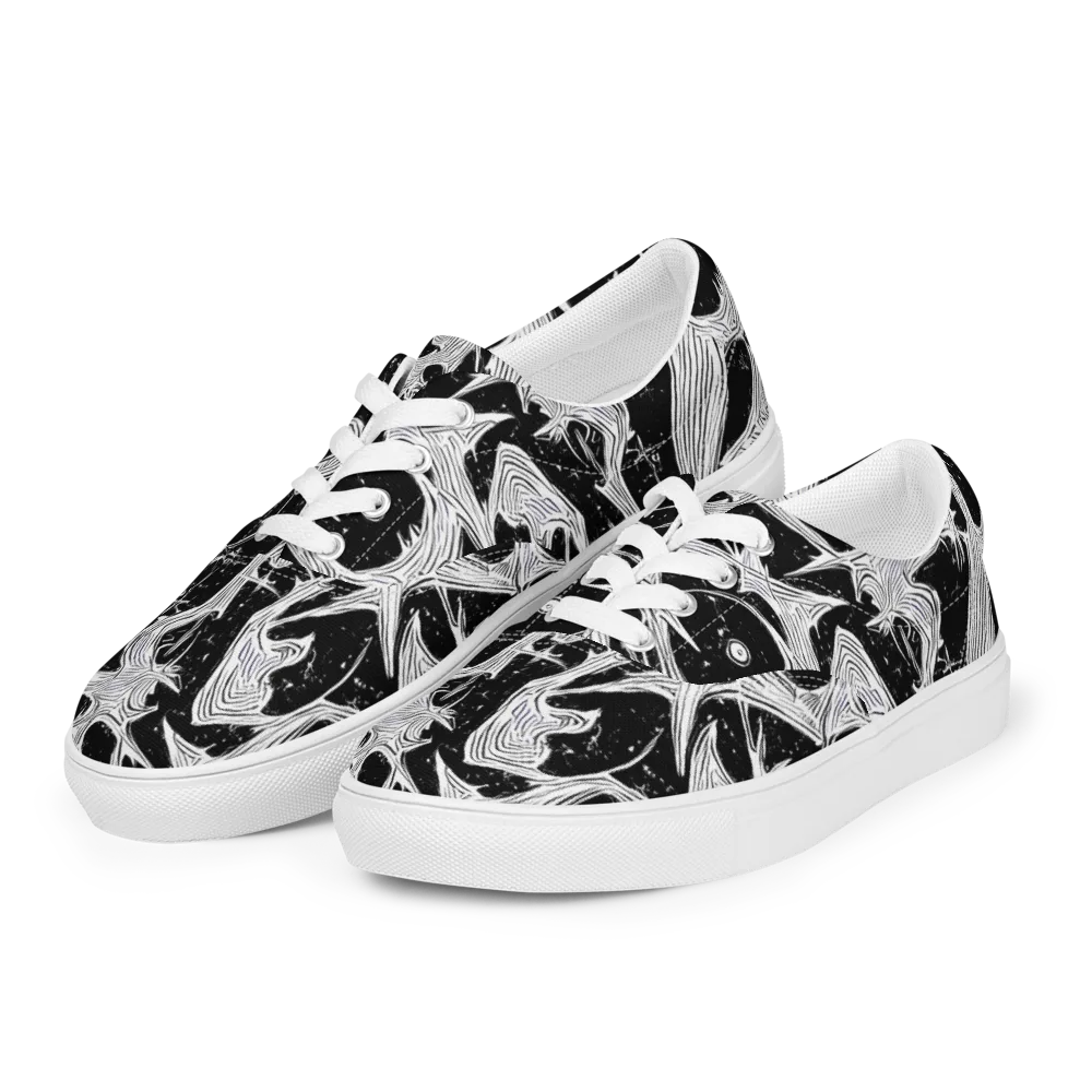Inkwood Veins on Men's Lace-Up Canvas Shoes — Left Front