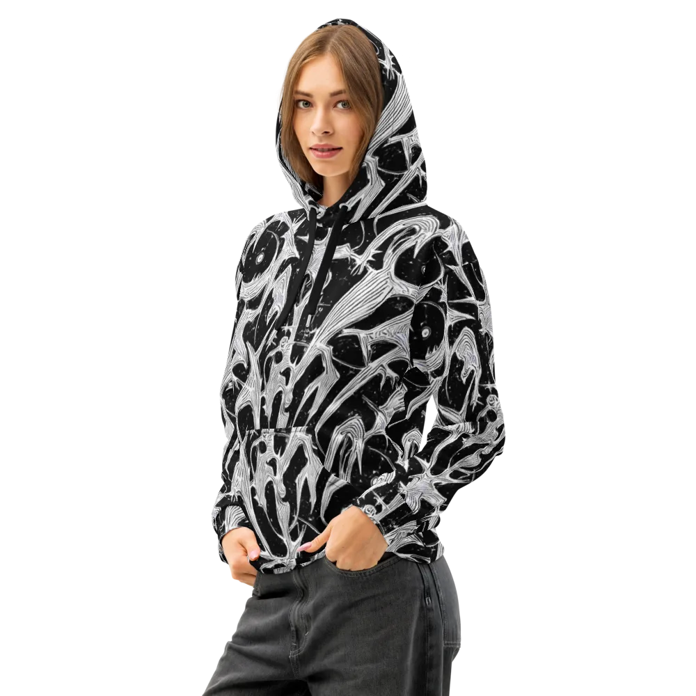 Inkwood Veins on Cotton Hoodie — Left Front