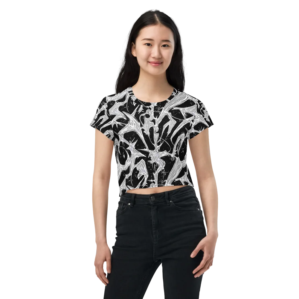 Inkwood Veins on Crop Tee — Front