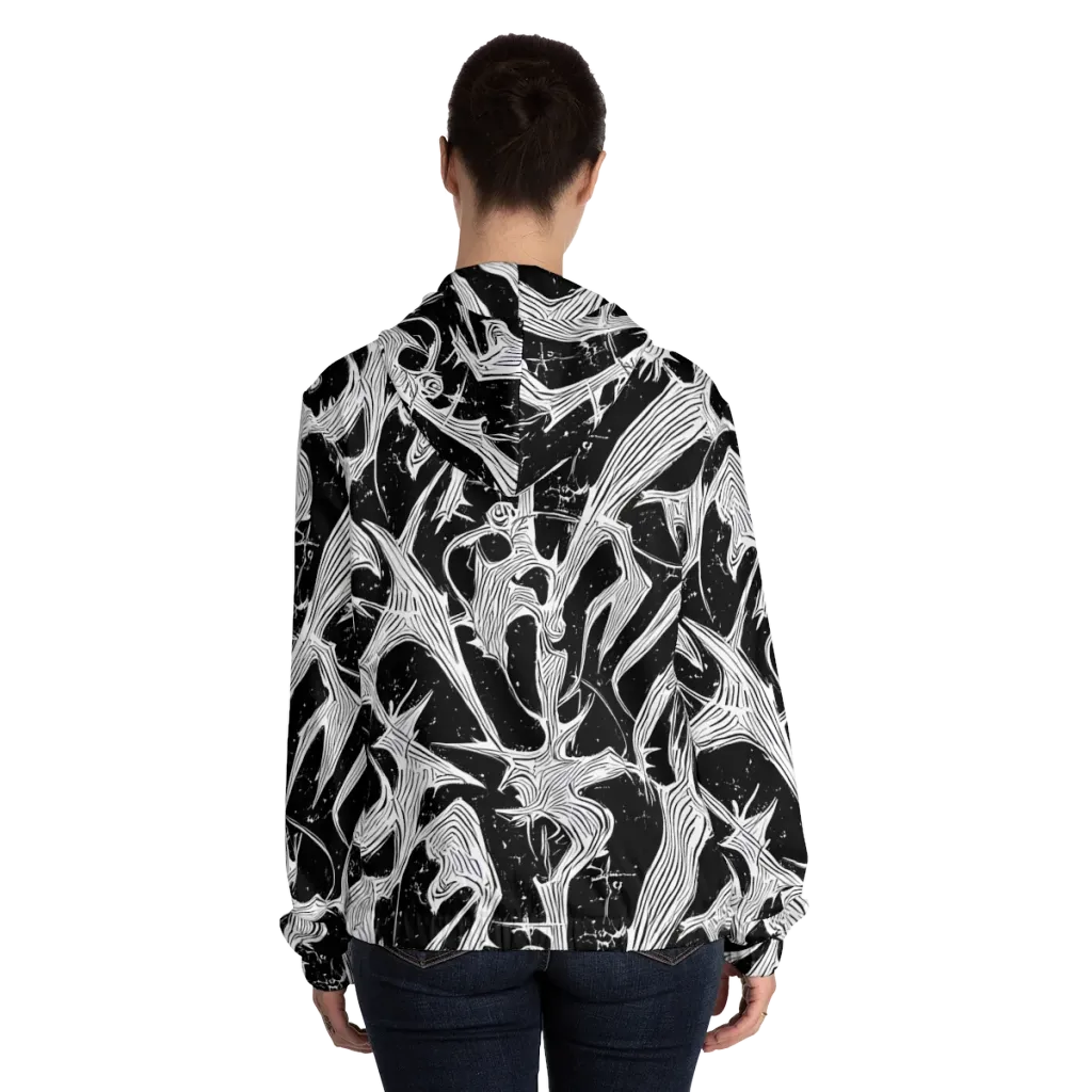 Inkwood Veins on Women's Full-Zip Hoodie — Back On Person
