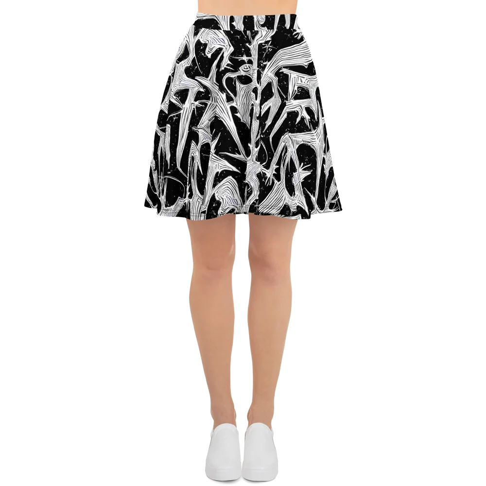 Inkwood Veins on Skater Skirt — Front