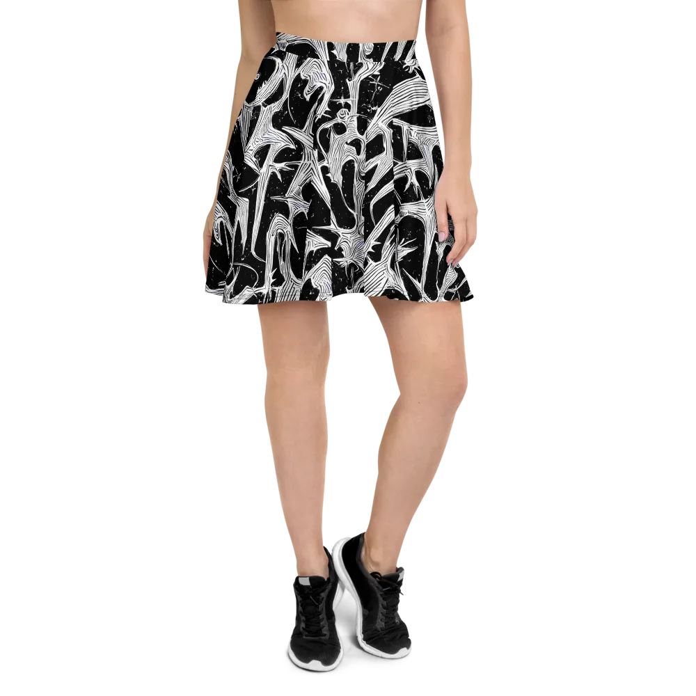 Inkwood Veins on Skater Skirt — Front