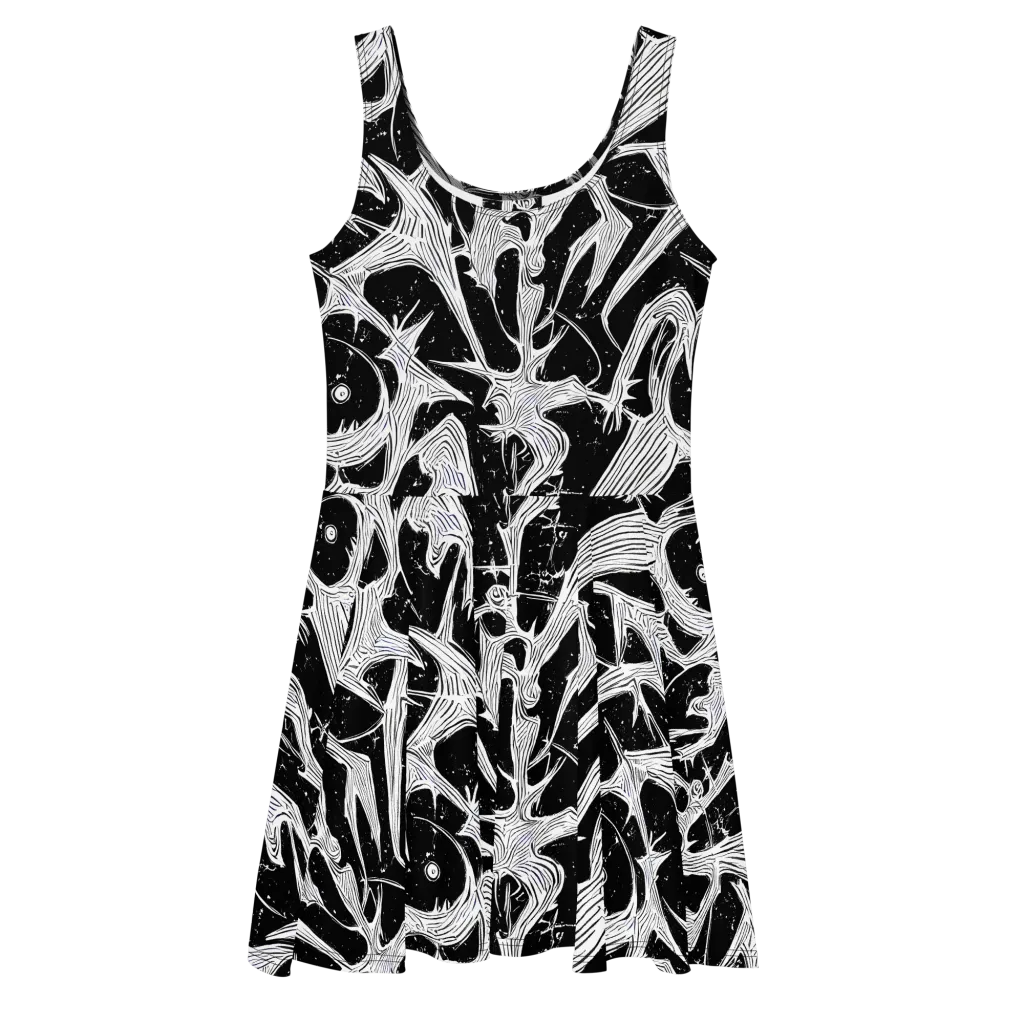 Inkwood Veins on Skater Dress — Front