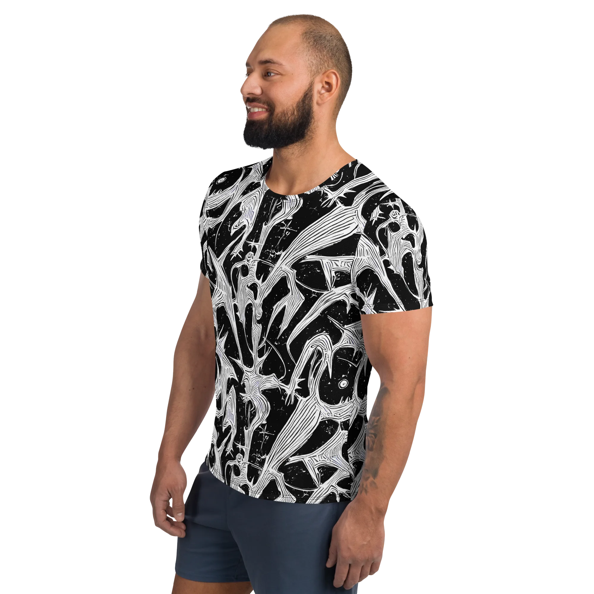 Inkwood Veins on Men's Athletic T-Shirt — Left