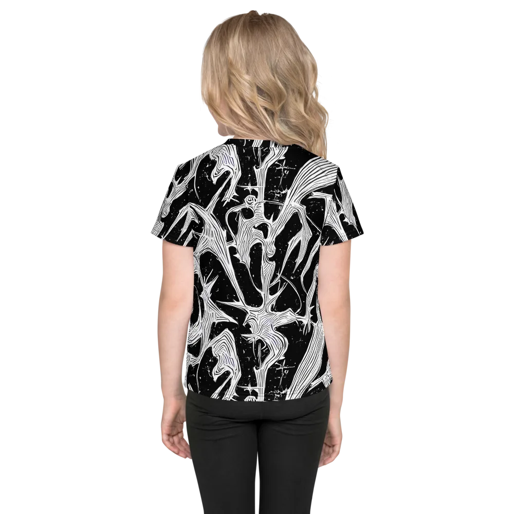 Inkwood Veins on Kids Crew Neck T-Shirt — Back