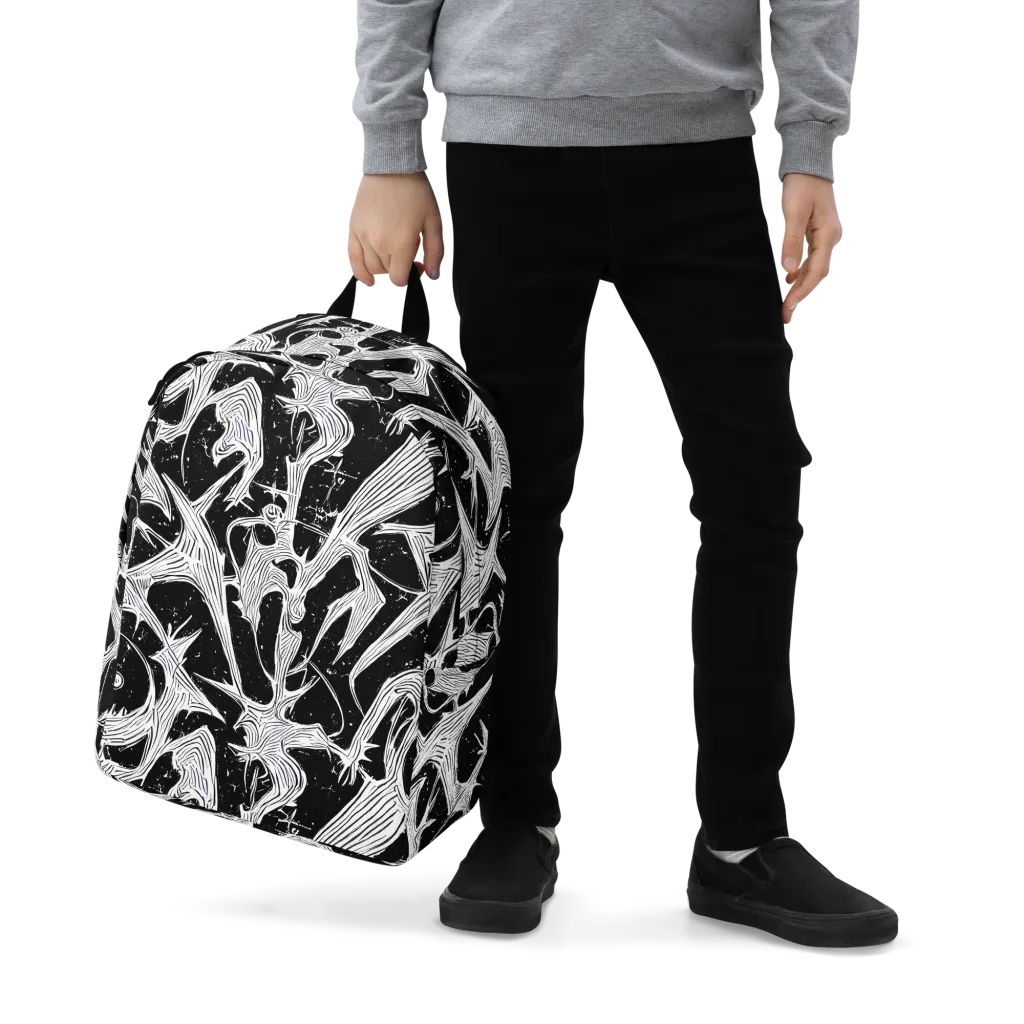 Inkwood Veins on Minimalist Backpack — Zoomed-in