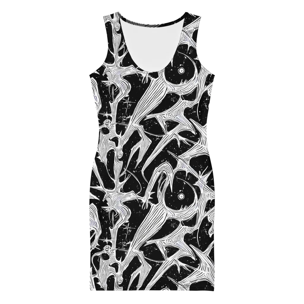Inkwood Veins on Bodycon Dress — Front