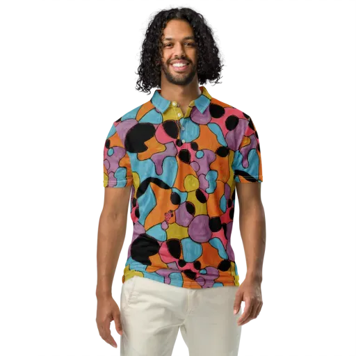 Pop Prism on a Men's Slim Fit Polo Shirt