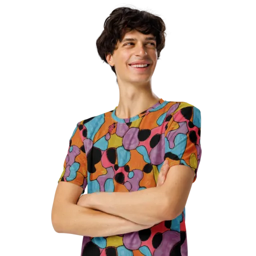 Pop Prism on a Men's Crew Neck T-Shirt