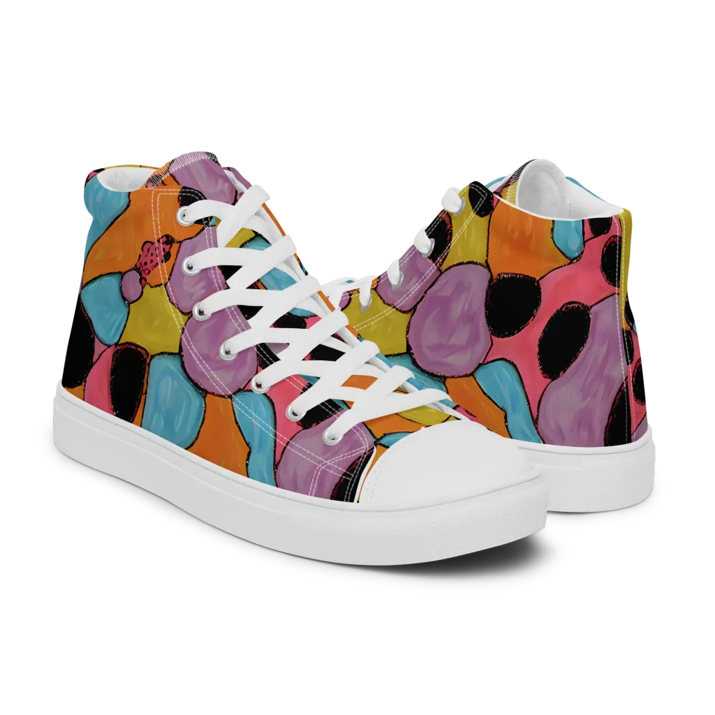 Pop Prism on Men's High Top Canvas Shoes — Right